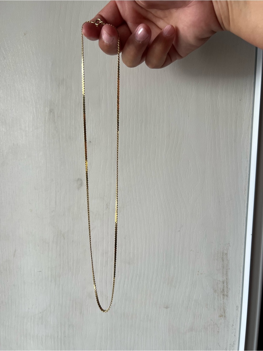 Elegant Gold Thin Flat Link Necklace